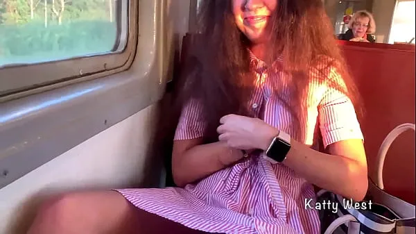 Taze the girl 18 yo showed her panties on the train and jerked off a dick to a stranger in public sıcak Klipler