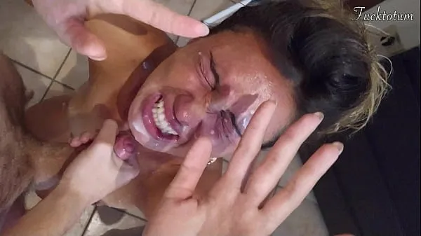 Fresh Girl orgasms multiple times and in all positions. (at 7.4, 22.4, 37.2). BLOWJOB FEET UP with epic huge facial as a REWARD - FRENCH audio warm Clips