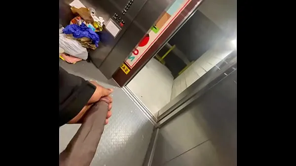 Fresh Bbc in Public Elevator opening the door (Almost Caught warm Clips