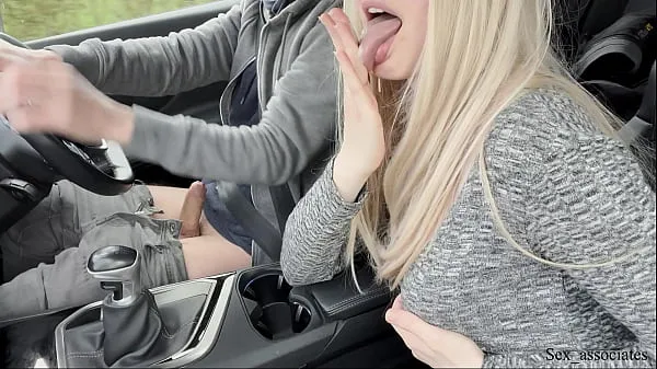 Fresh Ireland countryside tour! Real public handjob while driving warm Clips