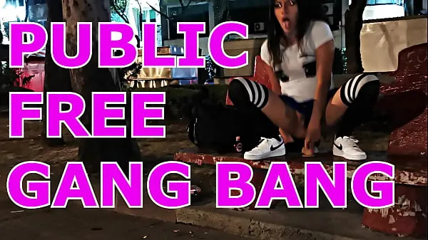 Fresh Gang bang in the street, the police arrive warm Clips