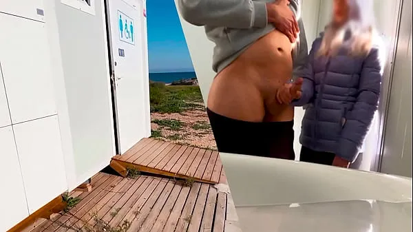 Fresh I surprise a girl who catches me jerking off in a public bathroom on the beach and helps me finish cumming warm Clips