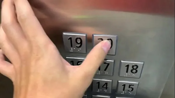 Fresh Sex in public, in the elevator with a stranger and they catch us warm Clips